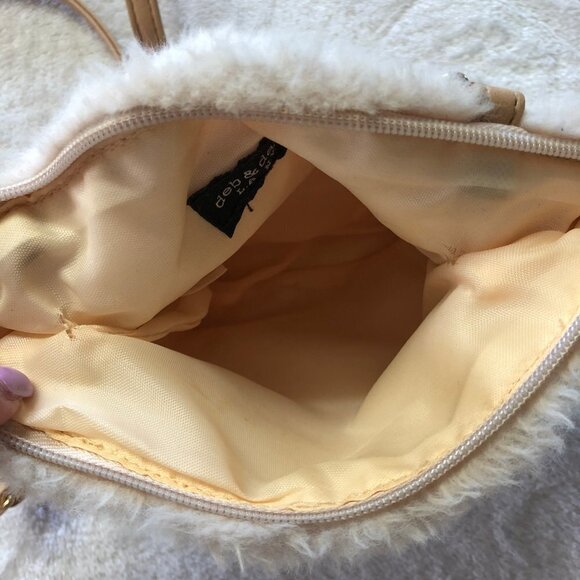 DEB & Dave Cute Bear Shoulder Bag Faux Fur 7" x 7.5" - Picture 4 of 7